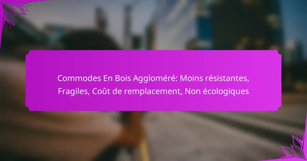 Commodes En Bois Aggloméré: Moins résistantes, Fragiles, Coût de remplacement, Non écologiques