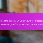 Meubles De Bureau En Bois: Coûteux, Nécessitent un entretien, Parfois lourds, Moins modulables